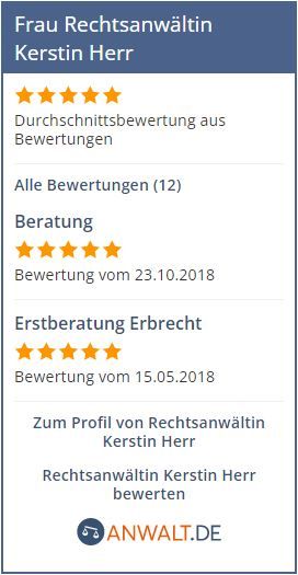 Bewertung 3 - Anwalt Erbrecht Stuttgart